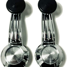 1967-76 Chevy Truck Window Cranks Pair W/Black Knobs, Kit - Fits Gm 1952-1990