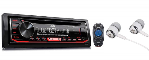 JVC Single-Din Built-in Bluetooth, Dual Phone Connection, Android Music Playback, CD MP3 AM/FM USB AUX Input Car Stereo Player, Pandora Spotify Control iHeart Radio Receiver w/FREE ALPHASONIK EARBUDS