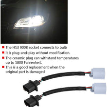 Qiilu 1 Pair H13 9008 Connector Plug Decoder Extension Wire for High/Low Beam Headlights