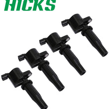 HICKS Pack of 4 Ignition Coils for Ford Escape Focus Mazda 3 Tribute Mercury Mariner 2.0 2.3.0 2.3 DOHC FD505 DG501 DG504 DG541 DG507