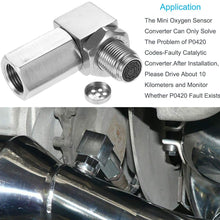 90 Degree O2 Oxygen Sensor Socket Real Mini Catalytic Converter With CEL Check Engine Light Bungs，Stainless Steel