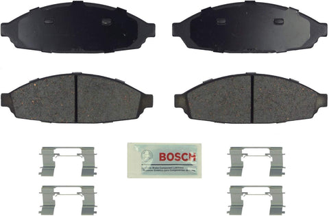 Bosch BE931H Blue Disc Brake Pad Set with Hardware for Select Ford Crown Victoria; Lincoln Town Car; and Mercury Grand Marquis, Marauder - FRONT