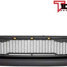 Tidal Replacement Tundra ABS Grille Upper Front Hood Grill - Matte Black - With Amber LED Lights for 14-20 Tundra