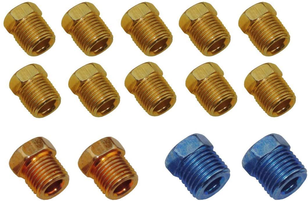 Zinc Plated Steel Tube Fittings Nuts 1/4 Tubing 45 Inverted Flare Set Kit (L 3 3)