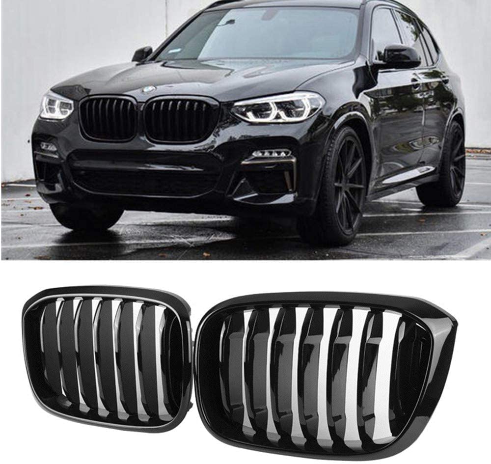 Zealhot Black Front Kidney Grill Grilles For BMW Car Grill Bumper X3 Series X4 Series Single Line G01/G08/G02 2018-IN (gloss black-single)