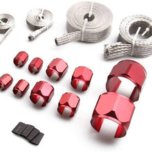 Bang4buck 4 Pieces Fuel Hose Sleeve Clamp Stainless Steel Braid Hose Engine Vacuum Fuel Heater Sleeving Kit- HSK1000-8090