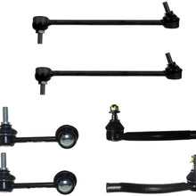 Detroit Axle - (2) Front Sway Bar End Links, (2) Rear Sway Bar End Links & (2) Front Outer Tie Rods for 2009 2010 2011 2012 2013 2014 Nissan Maxima