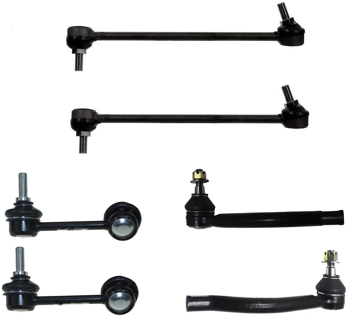 Detroit Axle - (2) Front Sway Bar End Links, (2) Rear Sway Bar End Links & (2) Front Outer Tie Rods for 2009 2010 2011 2012 2013 2014 Nissan Maxima