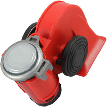 JDMSPEED New Nautilus Super Loud 12v Red Twin Auto Machine Air Horn 139dB Universal ATV