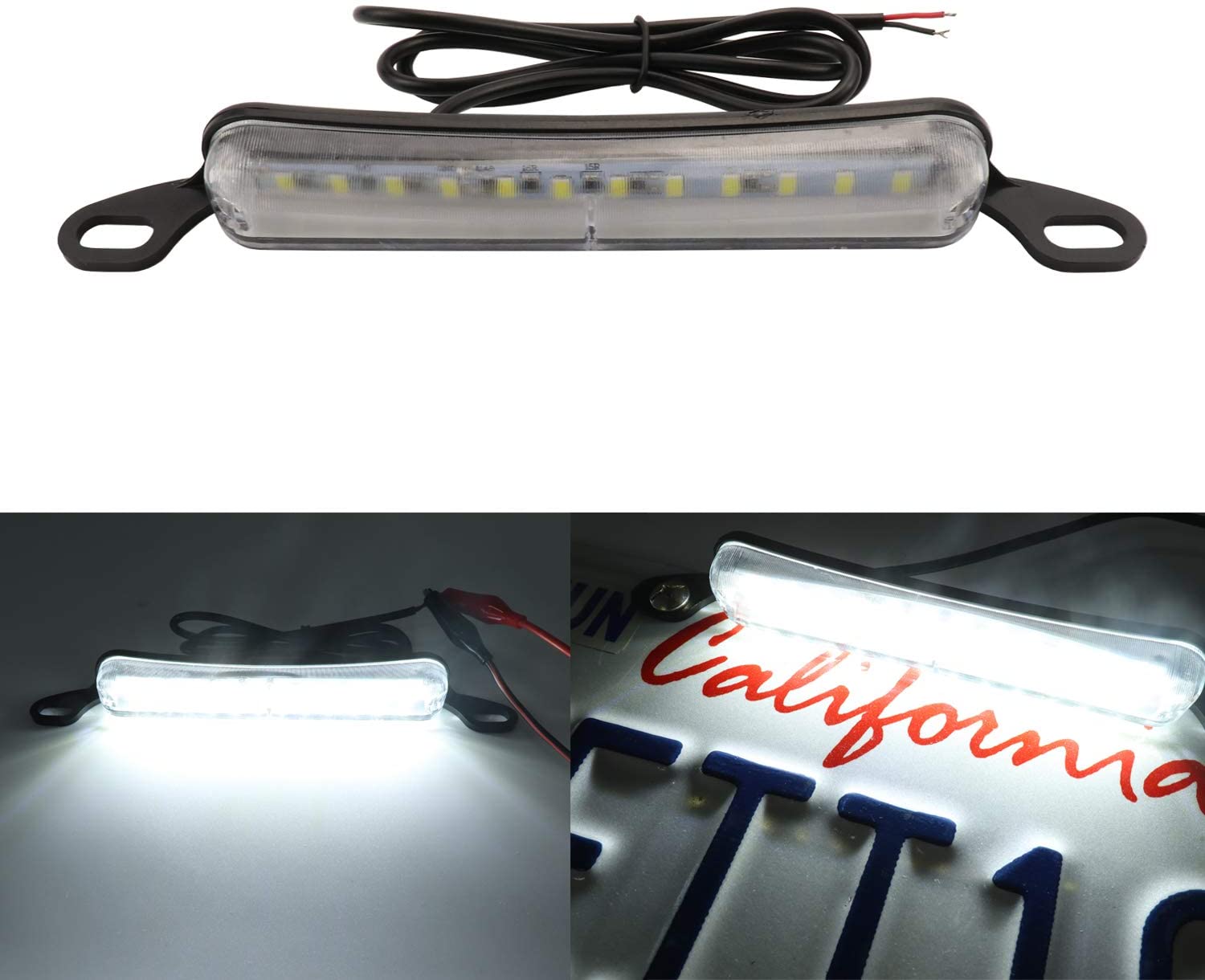 LivTee Extremely Bright License Plate Frame LED License Plate Lights Lamp, Xenon White(6000K)