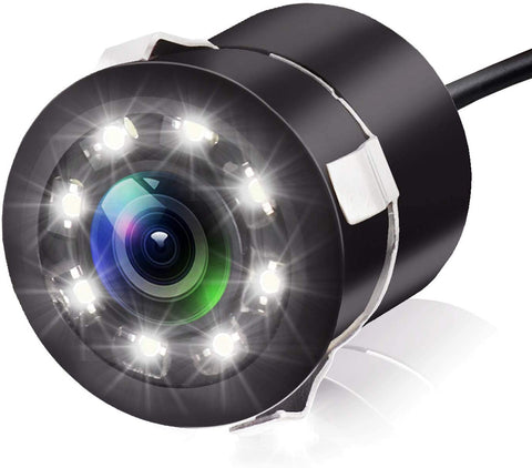 JPP Car Rear View Camera - Backup Camera, Suitable for Car 170° Viewing Angle Night Vision Waterproof, with 8 LED Lights