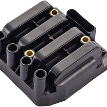 ENA Ignition Coil Pack compatible with Volkswagen Golf Jetta Beetle 2.0L Vehicles - 2001, 2002, 2003, 2004, 2005-2015 Red