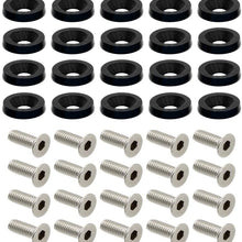 MotoParty Bumper Fender Washer/Bolt Engine Bay Dress Up Kit M6 20PCS Aluminum With Wrench(Black)