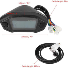 Keenso Universal MotorcycleSpeedometer - DC 12V Motorcycle Digital Colorful LCD Speedometer Odometer Tachometer W/Speed Sensor