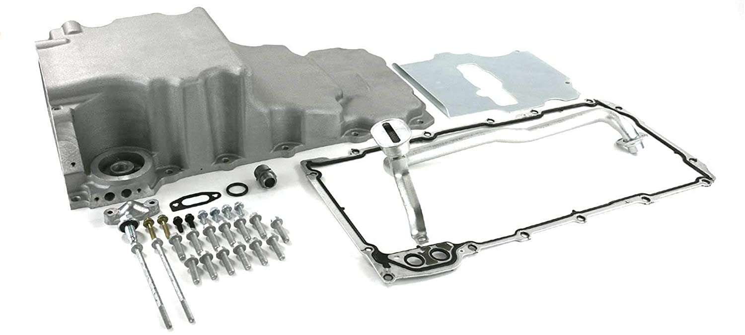 A-Team Performance LS Aluminum Rear Sump Low-Profile Retro-Fit Oil Pan Compatible with Chevrolet SB V8 GEN. III, IV Satin