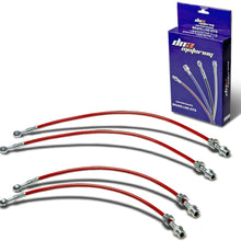 Replacement for Mazda 626 Stainless Steel Hose Brake Line Set (Red) - GF FS KL
