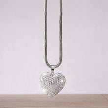 Alonar White Heart Bling Car Rear View Mirror Charms Decor,Hanging Interior Ornament Pendant Sun Catch Car Pendant (White Heart)