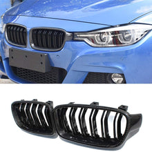 F30 Carbon Fiber Style Front Grille Gloss Black, Fit For BMW 3 Series F30 F31 F35 2012-2018 Replacement Conversion Kidney Grille