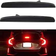 iJDMTOY Red Lens 24-SMD LED Bumper Reflector Lights Compatible With 2017-up Honda Civic Hatchback, SI or Type-R Sedan, Function as Tail, Brake Lamps