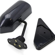 iJDMTOY Pair Universal F1 Style Side Mirrors w/Blue Glass Compatible With Acura Honda Mazda Subaru Toyota Nissan Scion, etc (Brackets Included w/Twill Weave Carbon Fiber Look Finish)