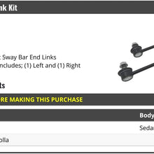 Front Stabilizer Bar Link Kit - 2 Piece - Compatible with 2003-2019 Toyota Corolla Sedan 4-Door