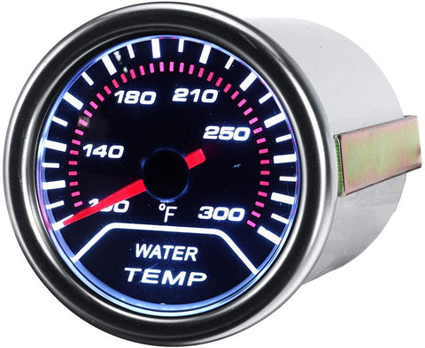 JYEMDV Car Universal 2 Inch Water Temperature Gauge Meter Smoked Tint Fahrenheit Unit