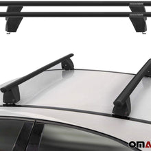 OMAC Auto Exterior Accessories Fixed Point Roof Rack Crossbars | Aluminum Black Lockable Roof Top Cargo Management Racks | Luggage Ski Kayak Carriers Set 2 Pcs | Fits Ford Transit Connect 2010-2013