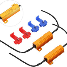 Aramox Car LED Decoder, 2 Pcs 50W 6Ω Load Resistors LED Headlight Error Free Canceller Decoder