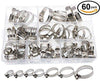 60pcs Hose Clamp Stainless Steel Set Assorted Water Fuel Tube Pipe Clip Kit