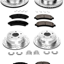 Power Stop K2005 Front and Rear Z23 Carbon Fiber Brake Pads with Drilled & Slotted Brake Rotors Kit