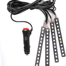 Suuonee Car RGB LED Strip Light, 12V, 4x12 SMD, for Car Interior, RGB, Blue, default