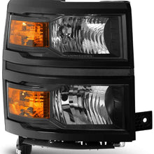 ACANII - For 2014-2015 Chevy Silverado 1500 w/Black Trim Headlight Headlamp Light Lamp Replacement Right Passenger Side