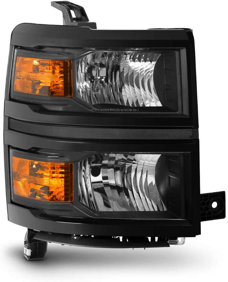 ACANII - For 2014-2015 Chevy Silverado 1500 w/Black Trim Headlight Headlamp Light Lamp Replacement Right Passenger Side