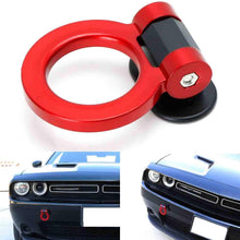 iJDMTOY Red Universal Ring Track Racing Style Tow Hook Aesthetic Decoration Kit Compatible With Any Car SUV Truck (Not Functional, Decorative Purpose ONLY)