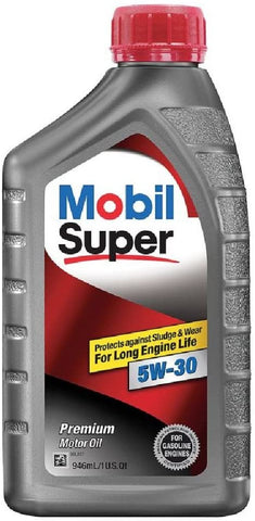 Mobil Super (120432-6PK 5W-30 Motor Oil - 1 Quart, (Pack of 6)