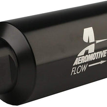 Aeromotive 12321 Filter, In-Line, 10-Micron Fabric Element, ORB-10 Port, Bright-Dip Black, 2" OD