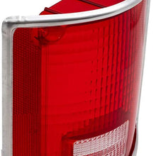 Replacement Driver and Passenger Set Tail Lights Lens with Chrome Trim Compatible with 73-91 C/K Pickup Truck SUV 5968329 5968330