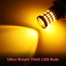 Yorkim Ultra Bright T20 7440 7443 W21W Led Bulb Amber for Backup Reverse Light, Break Light, Tail Light, Turn Signal Light Pack of 2 - Amber