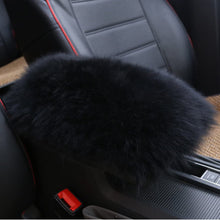 Forala Auto Center Console Pad Furry Sheepskin Wool Car Armrest Seat Box Cover Protector Universal Fit (W-Black)