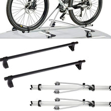 cciyu Roof Rack Crossbar Universal 48" Window Frame 2pcs Aluminum Car Top Crossbars w/ 2pcs Roof Bike Rack Luggage Carrier
