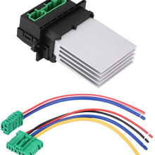 Car Blower Regulator Regulator, Heater Motor Blower Fan Resistor Speed ​​Resistance with Wiring Plug Harness for Citroen Peugeot Renault 6441L2