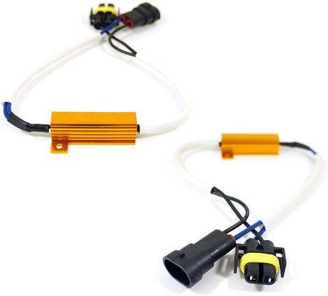 H11 H9 50W LED Bulb Fast Flash Load Resistor for HID Kit & LED Error Fixer (Pack of 2)
