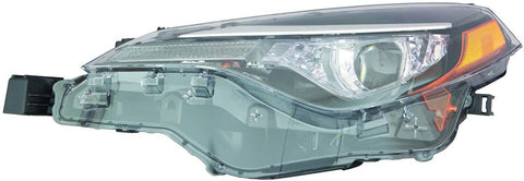 HEADLIGHTSDEPOT Headlight Bi-LED Type w/DRL Left Compatible with 17-2018 Toyota Corolla L/LE/LE Eco Sedan