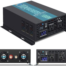 WZRELB 2500 watt 12V Pure Sine Wave Inverter, Automotive Car Power Inverter,Dual 120V AC outlets, DC to AC,Best Back Up Power Supply for RV,Home,Office