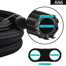 Fuel Line,20Ft 6AN 3/8" Fuel Hose Fitting Kit Nylon Stainless Steel Braided CPE Oil Hose Kit&6AN Fuel Hose Separator Clamp&Braided Fuel Line Splicing Tape (6AN)