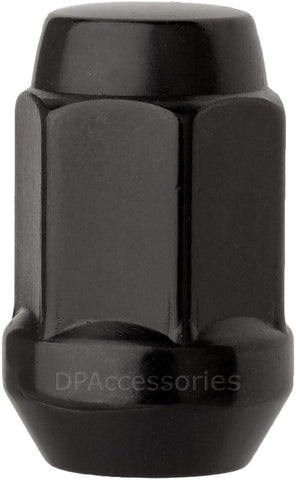 DPAccessories LCB3B6HE-BK04001 M12x1.5 Black Closed End Bulge Acorn Cone Seat Wheel Lug Nut - 19mm Hex Wheel Lug Nut