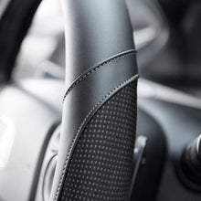 Motor Trend SW-808-WH White Steering Wheel Cover - Dotted Comfort Polyester Grip on Stitched Synthetic Leather