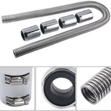 24", 36", 48" Flexible Upper/Lower Radiator Hose Kit & Stainless Steel W/Chrome Caps V8,48