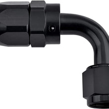 EVIL ENERGY 6AN Straight Swivel Hose End Fitting for Braided Fuel Line Aluminum Black 2PCS