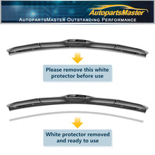 AutopartsMaster Windshield wiper blades Hybrid Front Window U wiper 24" + 19" Car Front Window Windshield wiper blades U J-hook NO.19515-3 (set of 2)